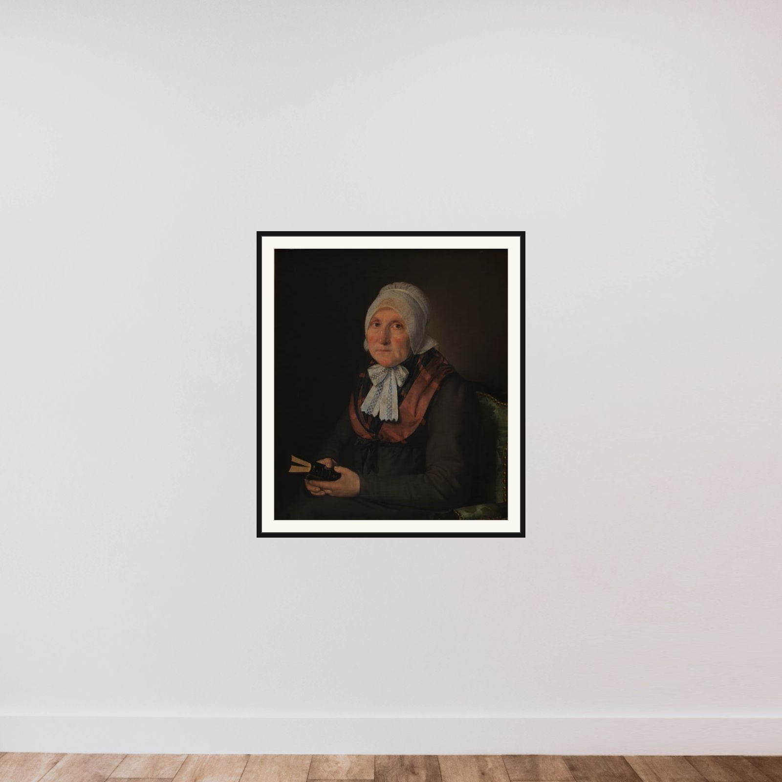 Maria Magdalena Jensen, f. Jessen, kunstnerens moder framed — shown to scale