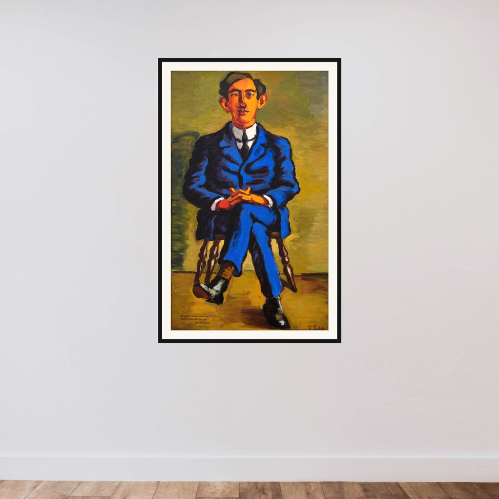 Portræt af Emil Bønnelycke framed — shown to scale