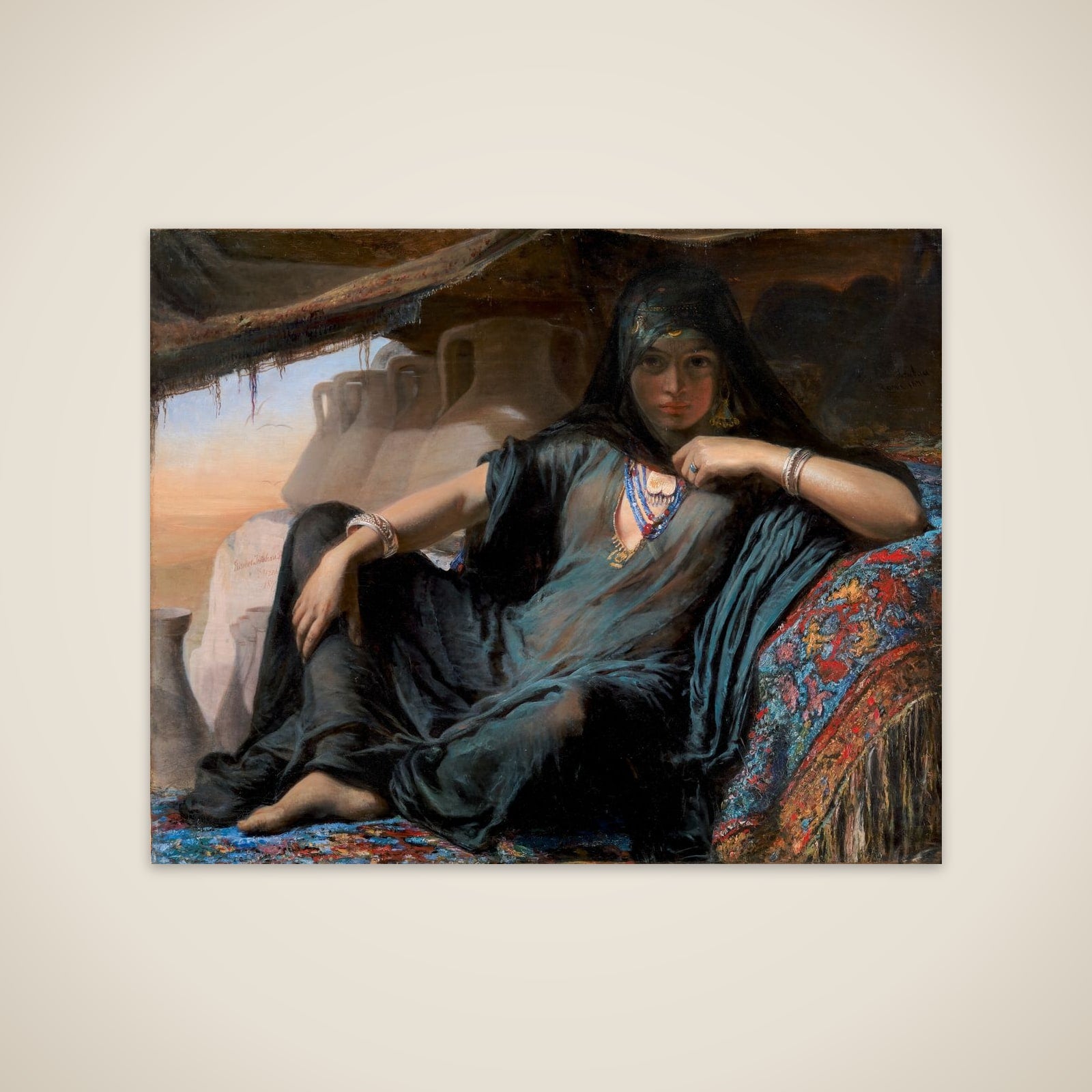 En ægyptisk pottesælgerske ved Gizeh unframed print
