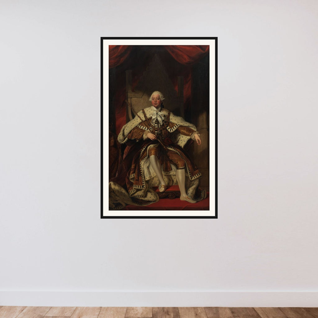 Kong Georg III af England framed — shown to scale