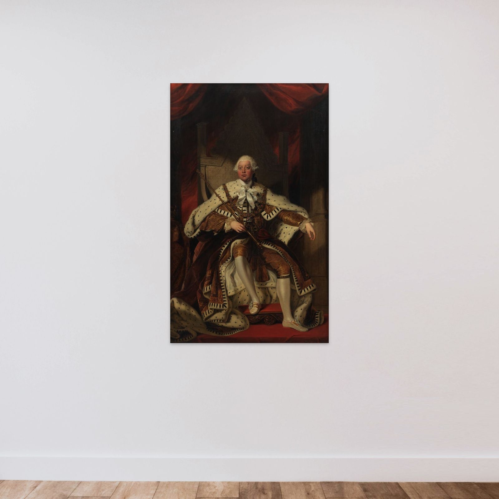 Kong Georg III af England unframed — shown to scale