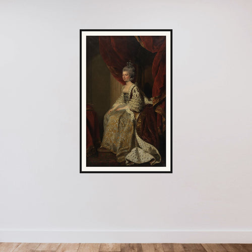 Charlotte Sofie af Mecklenburg-Strelitz. Kong Georg III's gemalinde framed — shown to scale