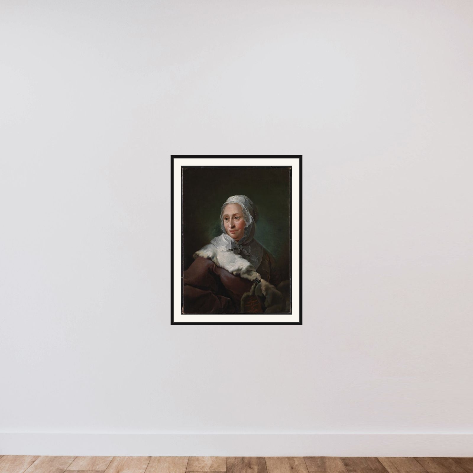 Portræt af Elisabeth Marie Fabritius, født d'Abbestée framed — shown to scale