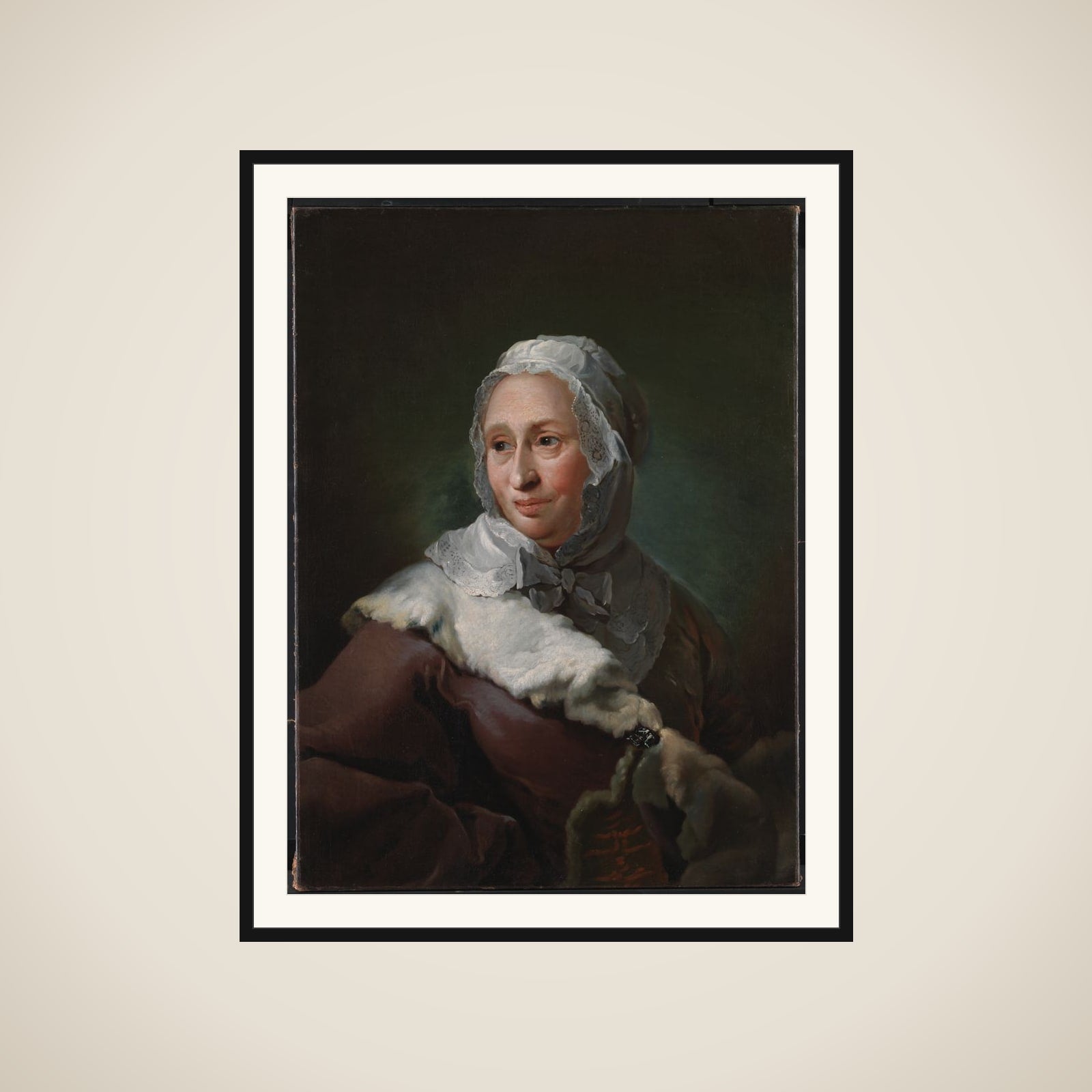Portræt af Elisabeth Marie Fabritius, født d'Abbestée framed