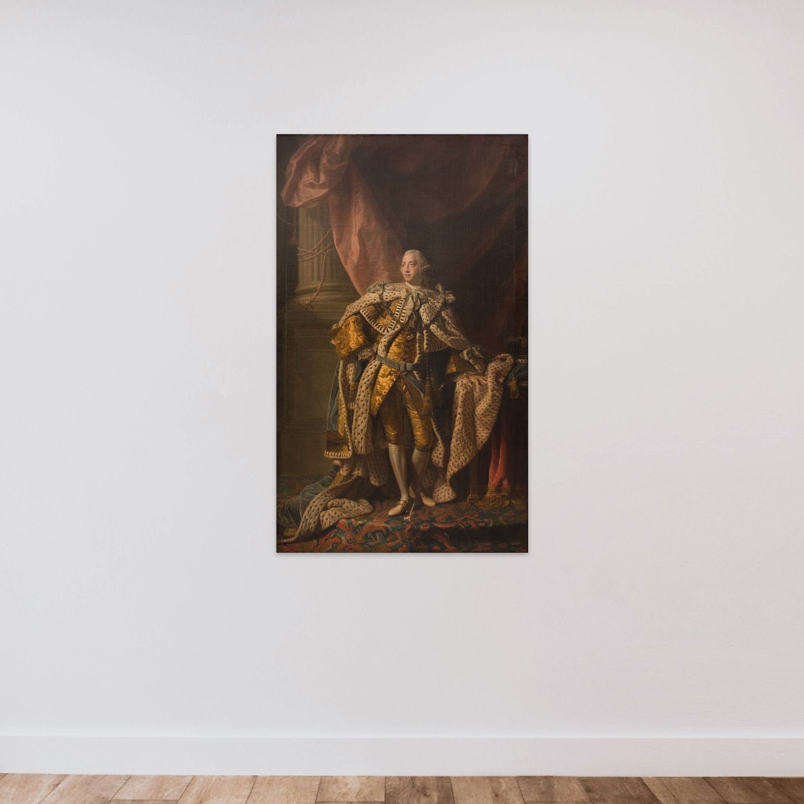 Georg III af England unframed — shown to scale