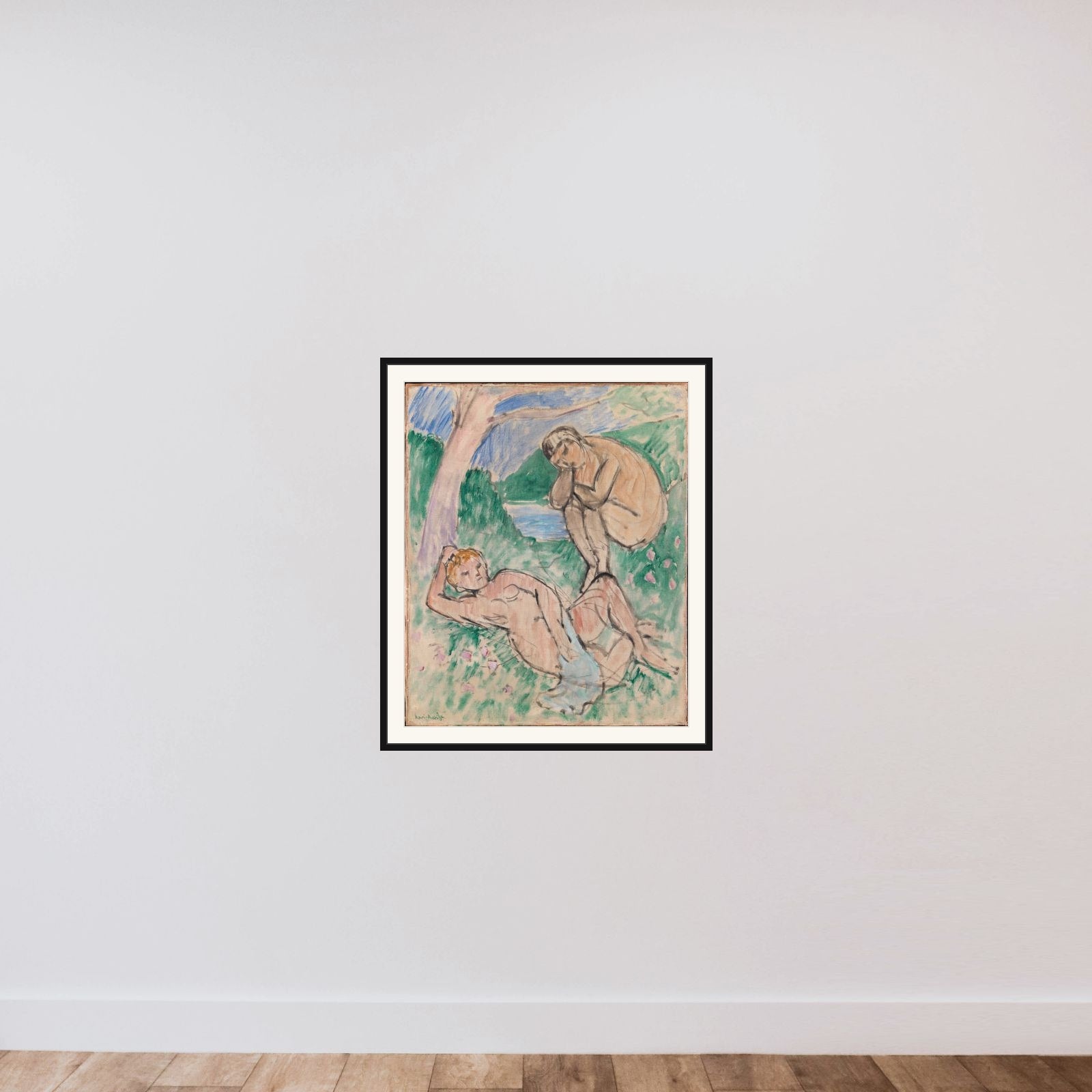 Badende framed — shown to scale