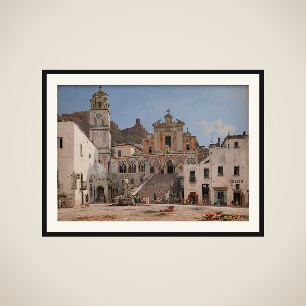 Parti af torvet i Amalfi framed
