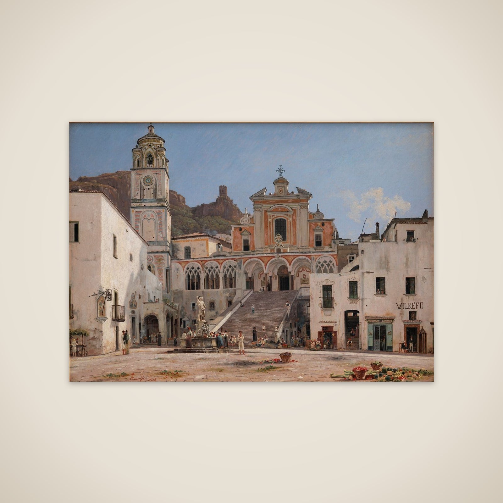 Parti af torvet i Amalfi unframed print