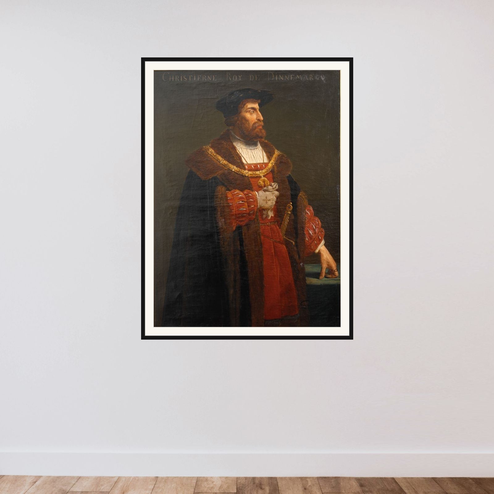 Christian II framed — shown to scale