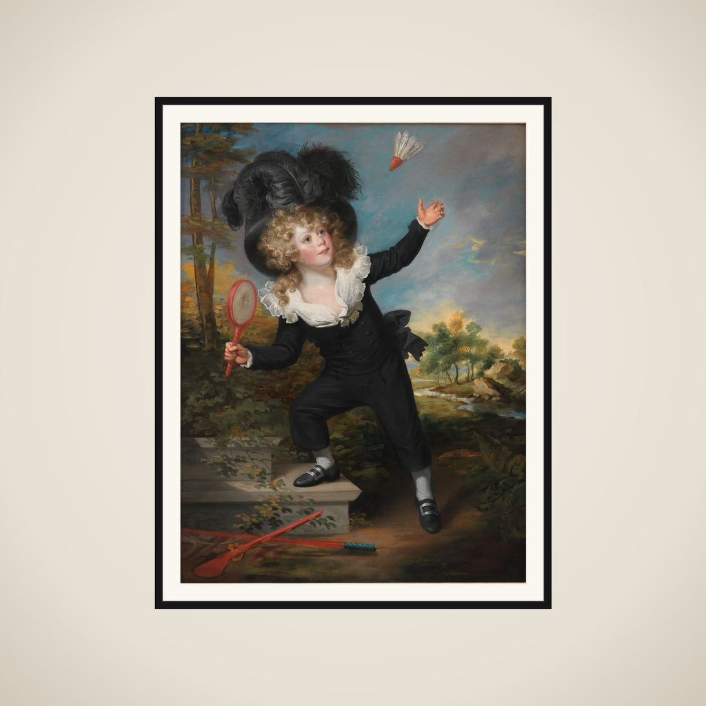 Portræt af Kennett Dixon, der spiller badminton framed