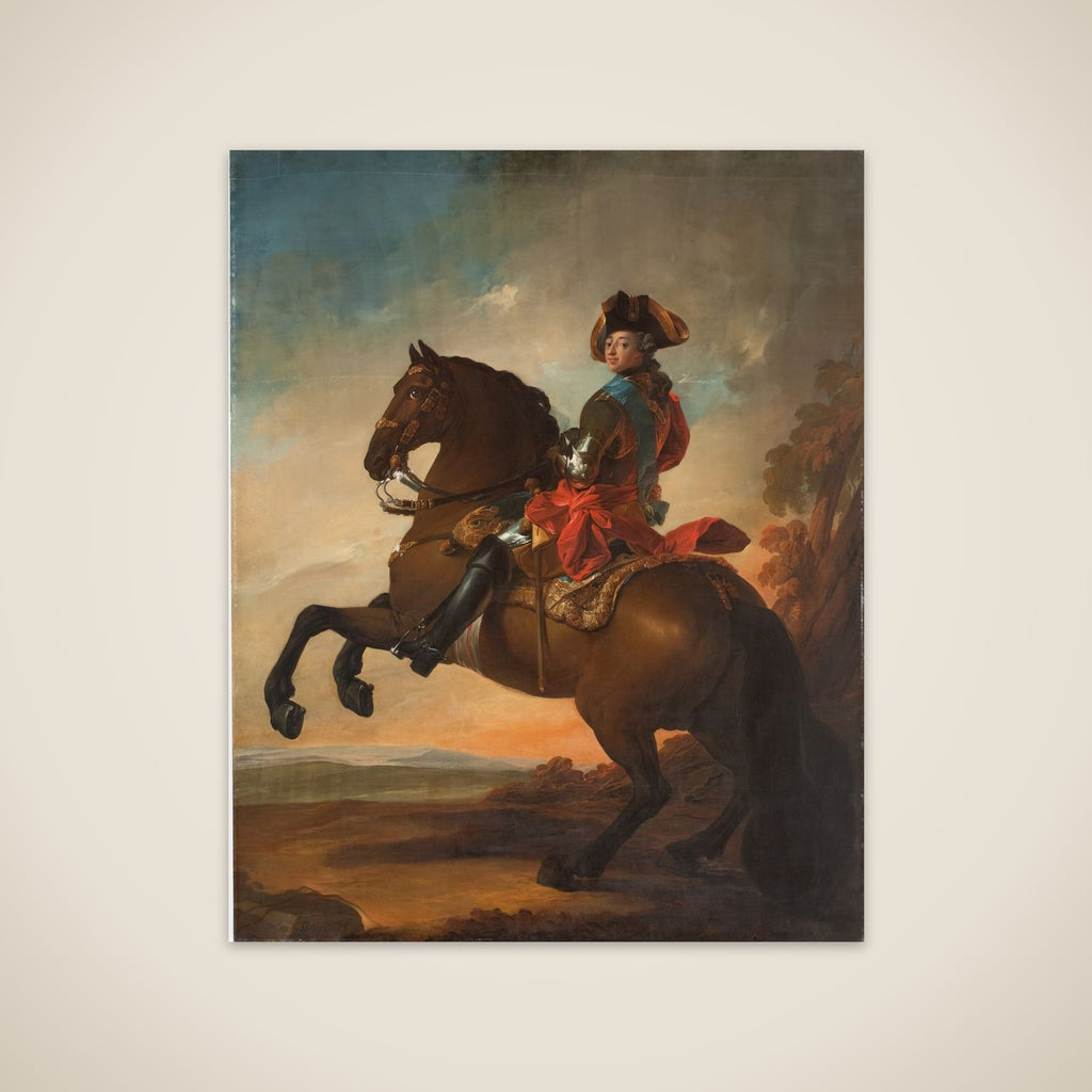 Portræt af Frederik V til hest unframed print