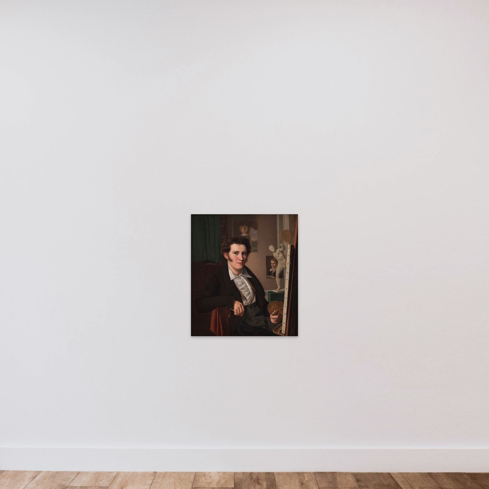 Selvportræt unframed — shown to scale
