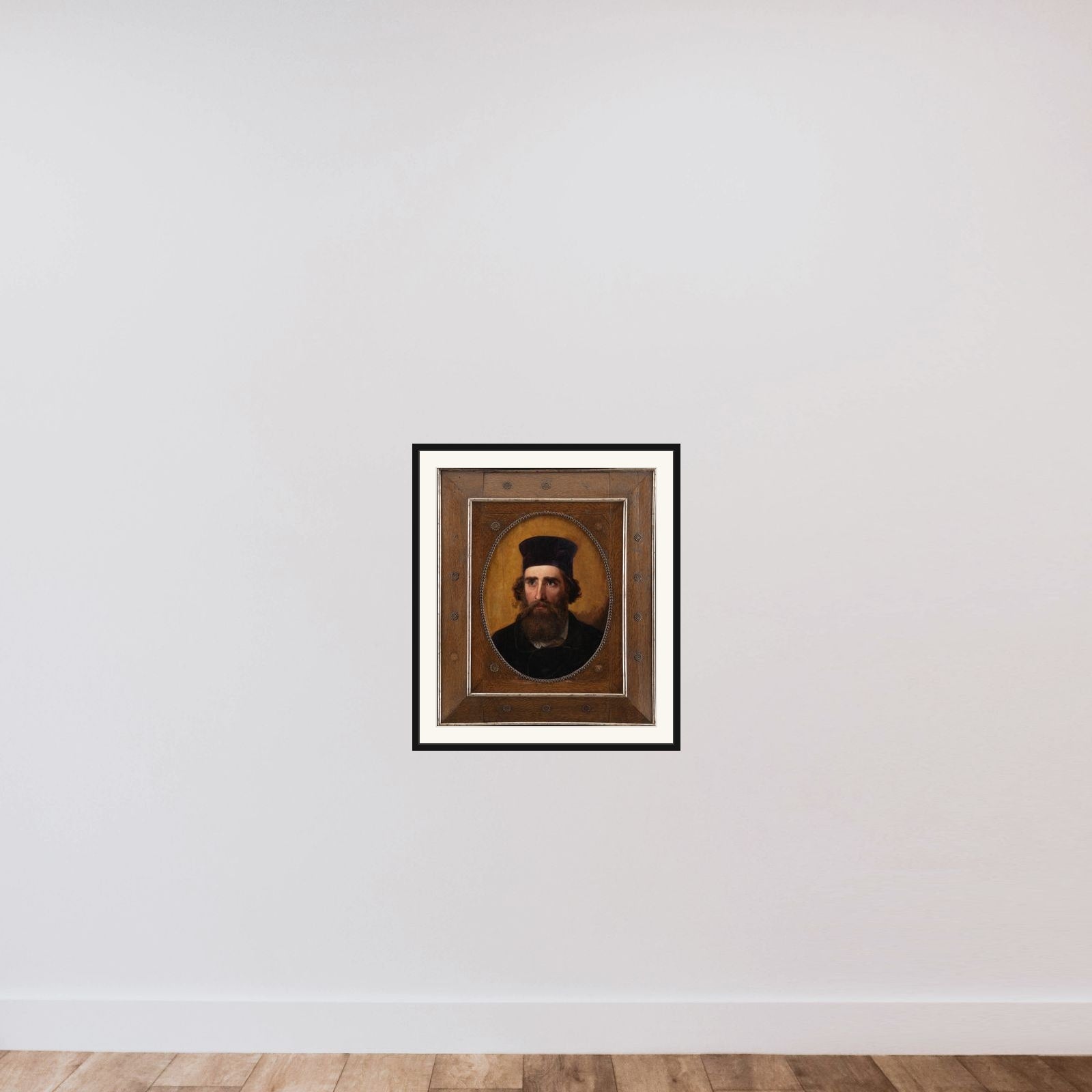 Portræt af maleren Thorald Læssøe (1816-1878) framed — shown to scale