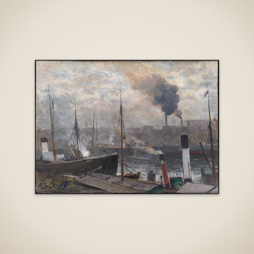 Parti fra en havn i Paris unframed print