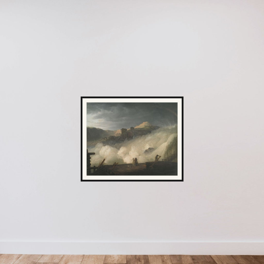 Sarpfossen i Norge framed — shown to scale