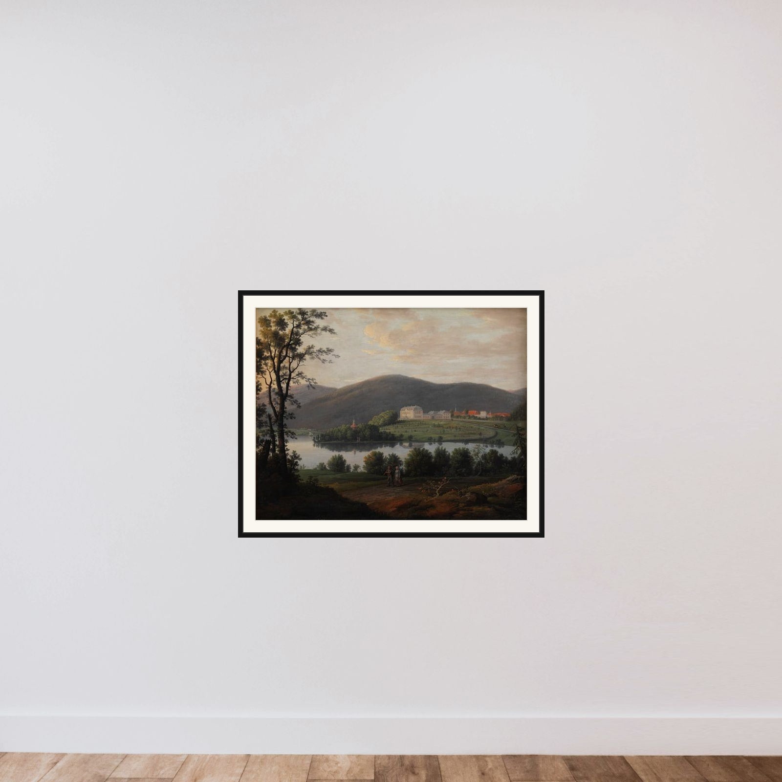 Prospekt af Bogstad i Norge framed — shown to scale