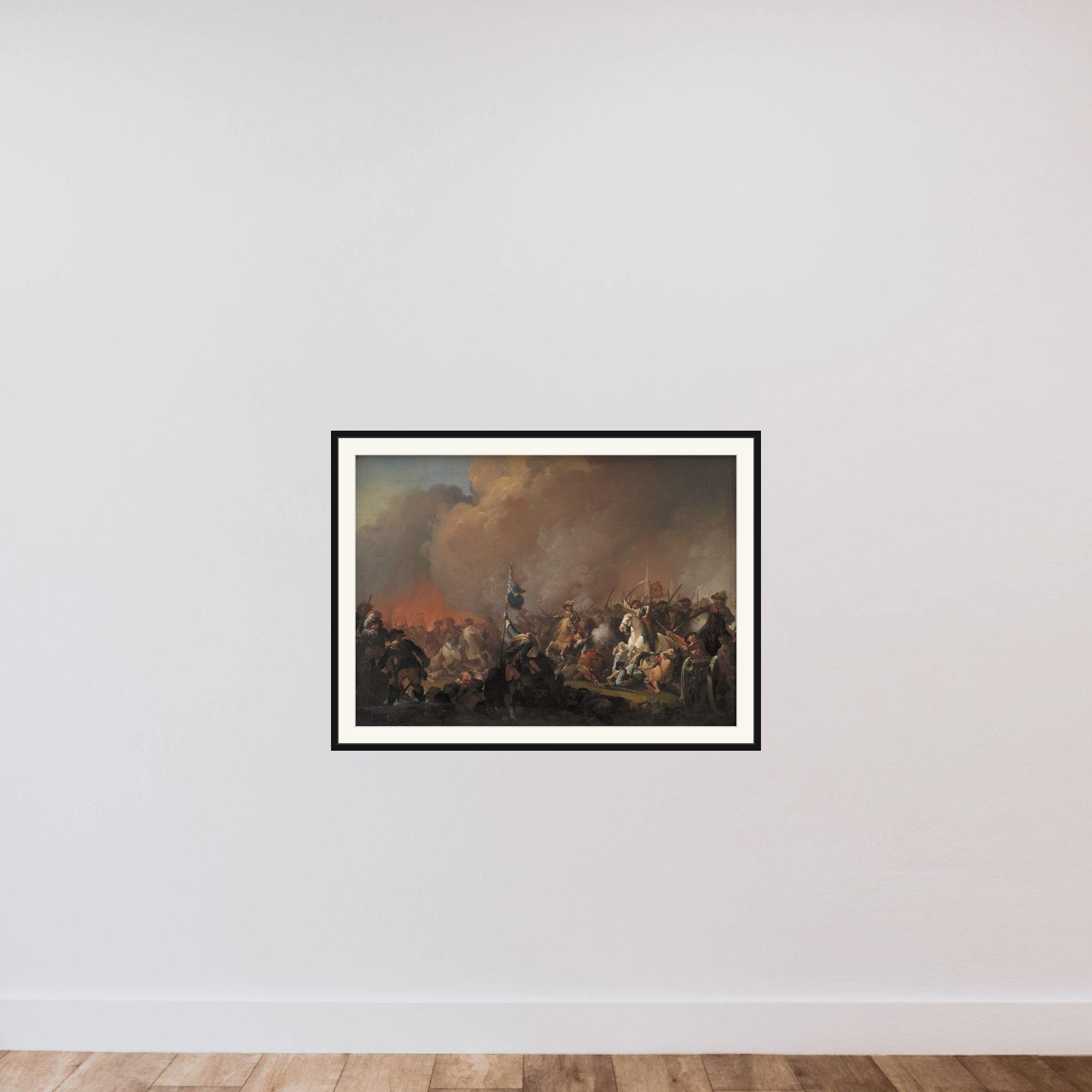 Udfaldet på Amager 1658 under Svenskekrigen 1657-60 framed — shown to scale
