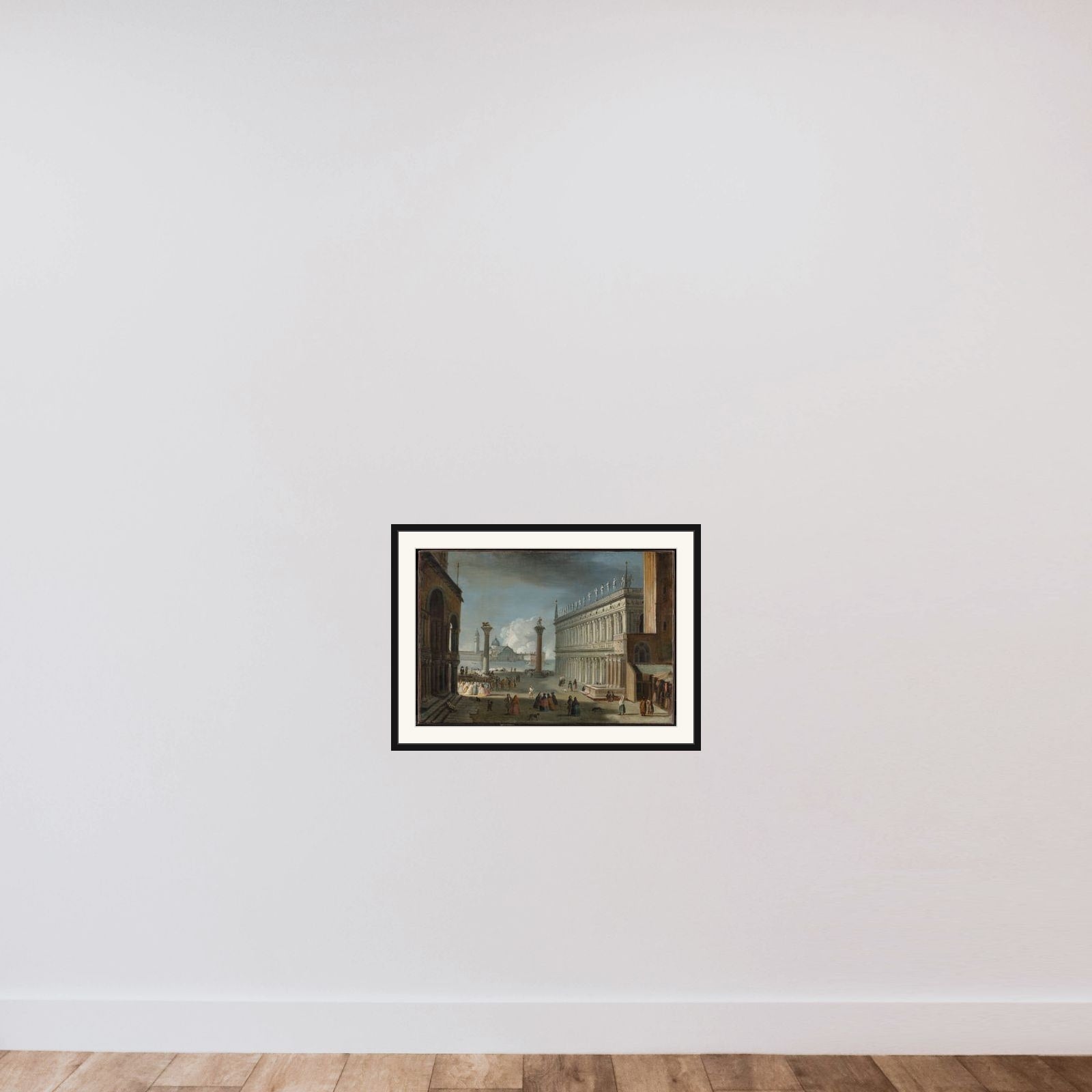Piazettaen i Venezia framed — shown to scale