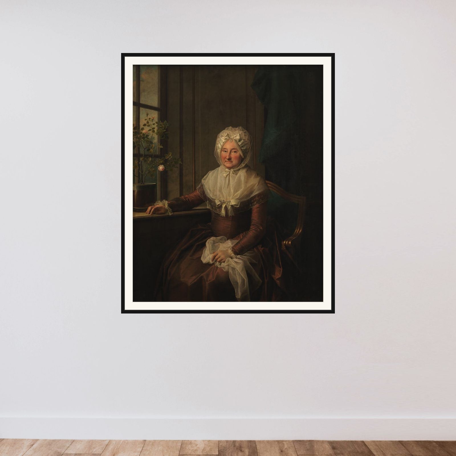 Grevinde Anna Joachima Danneskiold-Laurvigen, f. Ahlefeldt framed — shown to scale