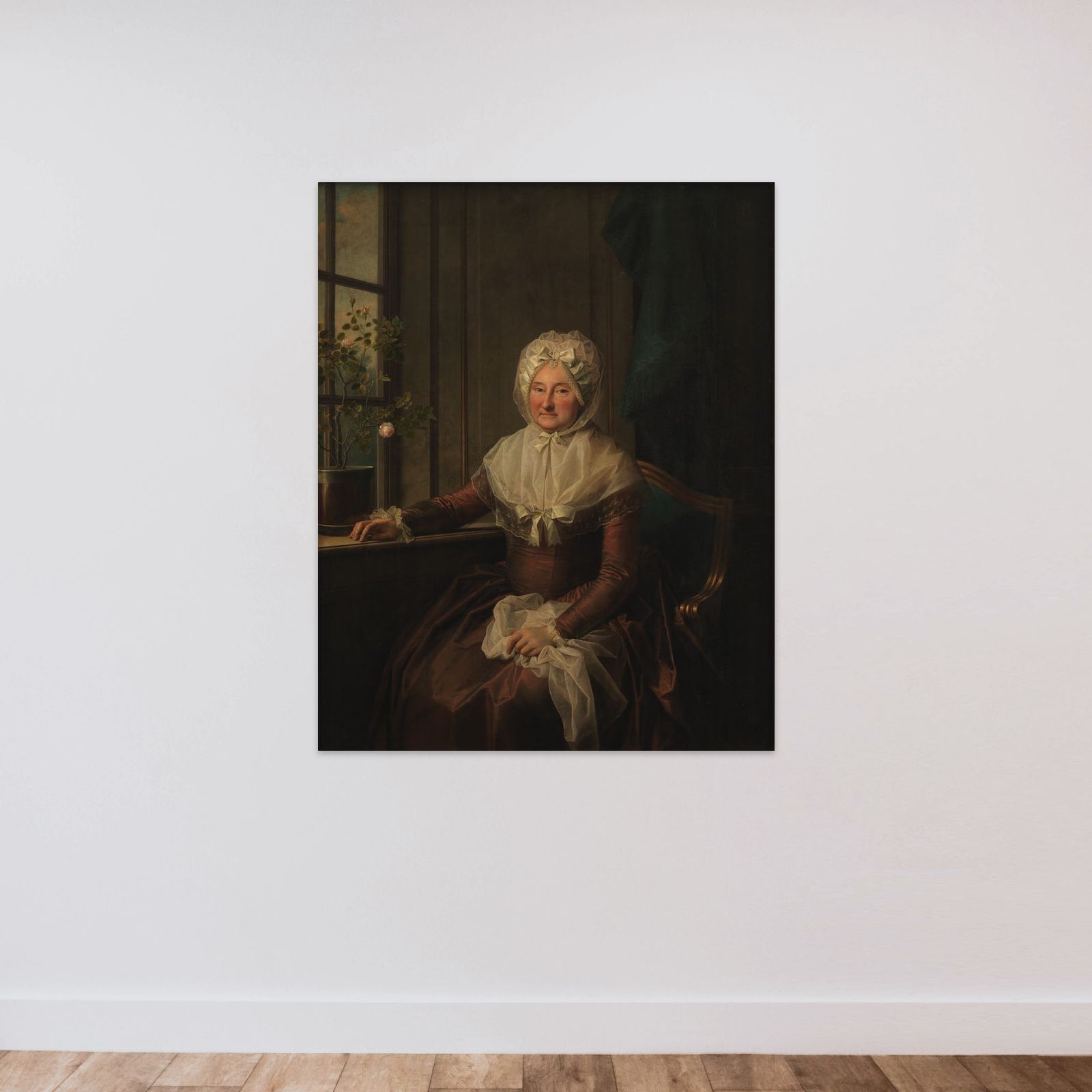 Grevinde Anna Joachima Danneskiold-Laurvigen, f. Ahlefeldt unframed — shown to scale