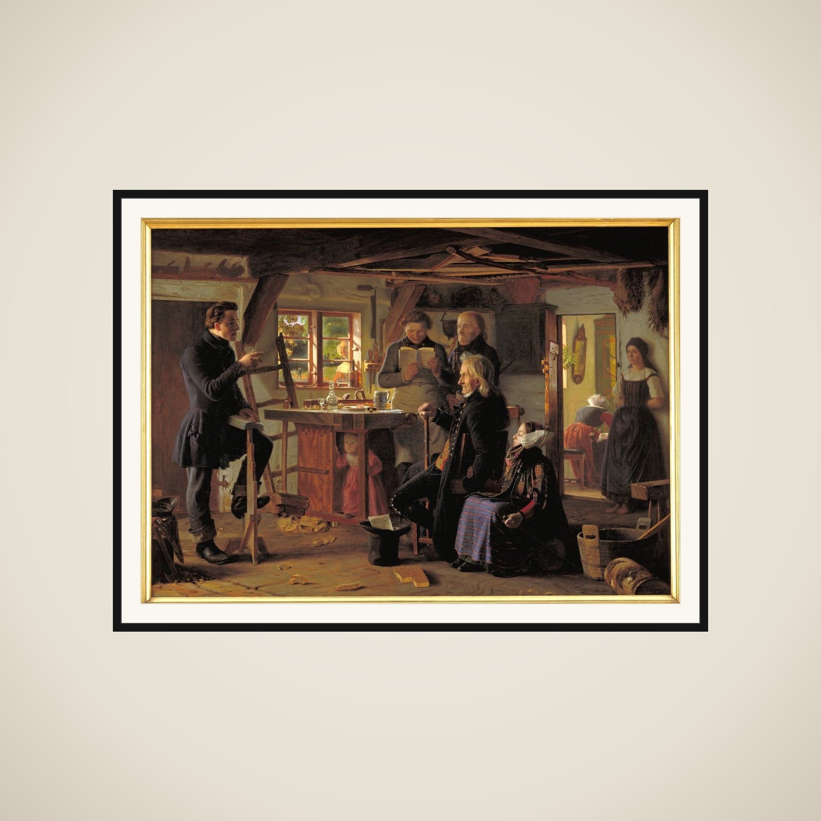Mormoner på besøg hos en tømrer på landet framed