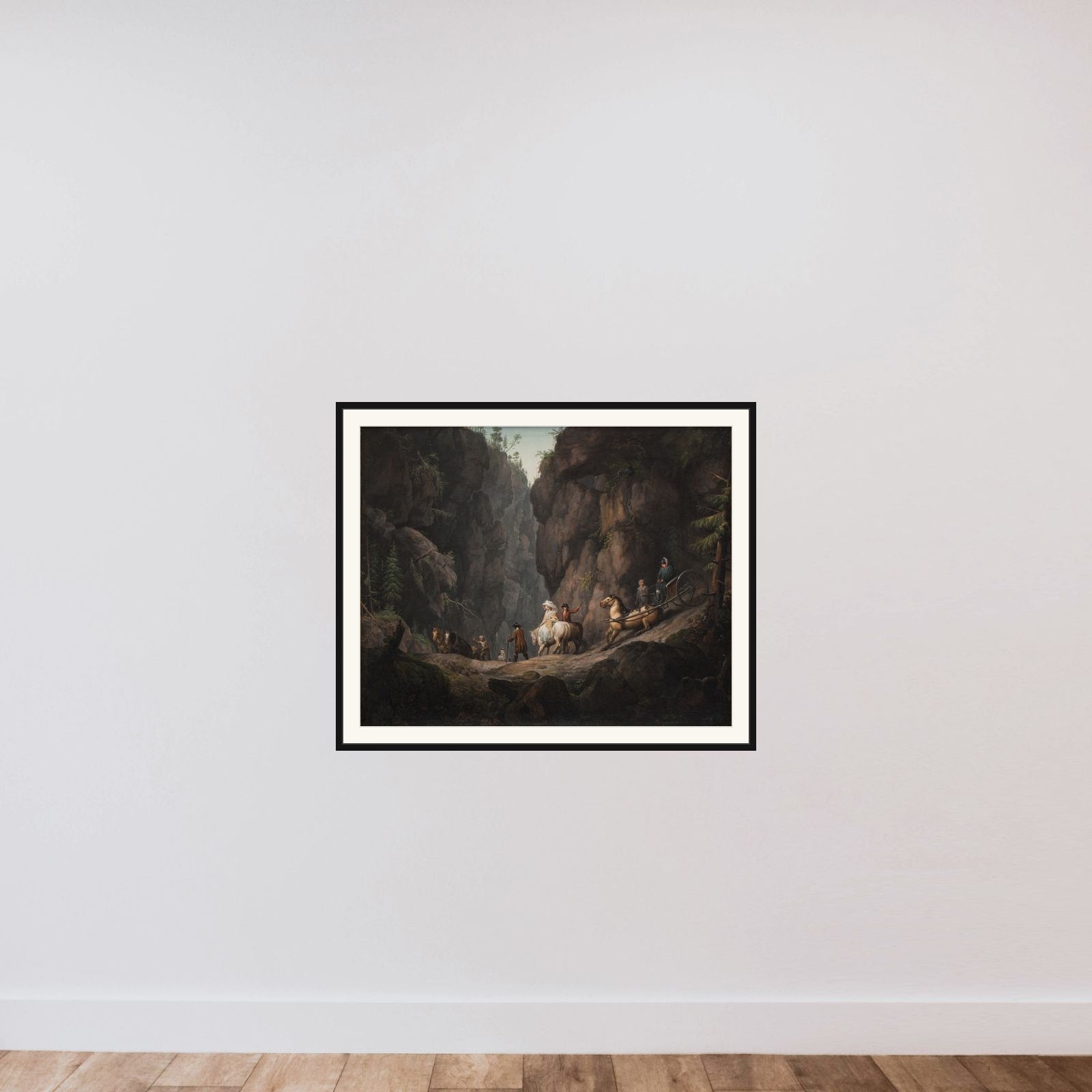 Passagen gennem Krokkleven ved Ringerike i Norge framed — shown to scale