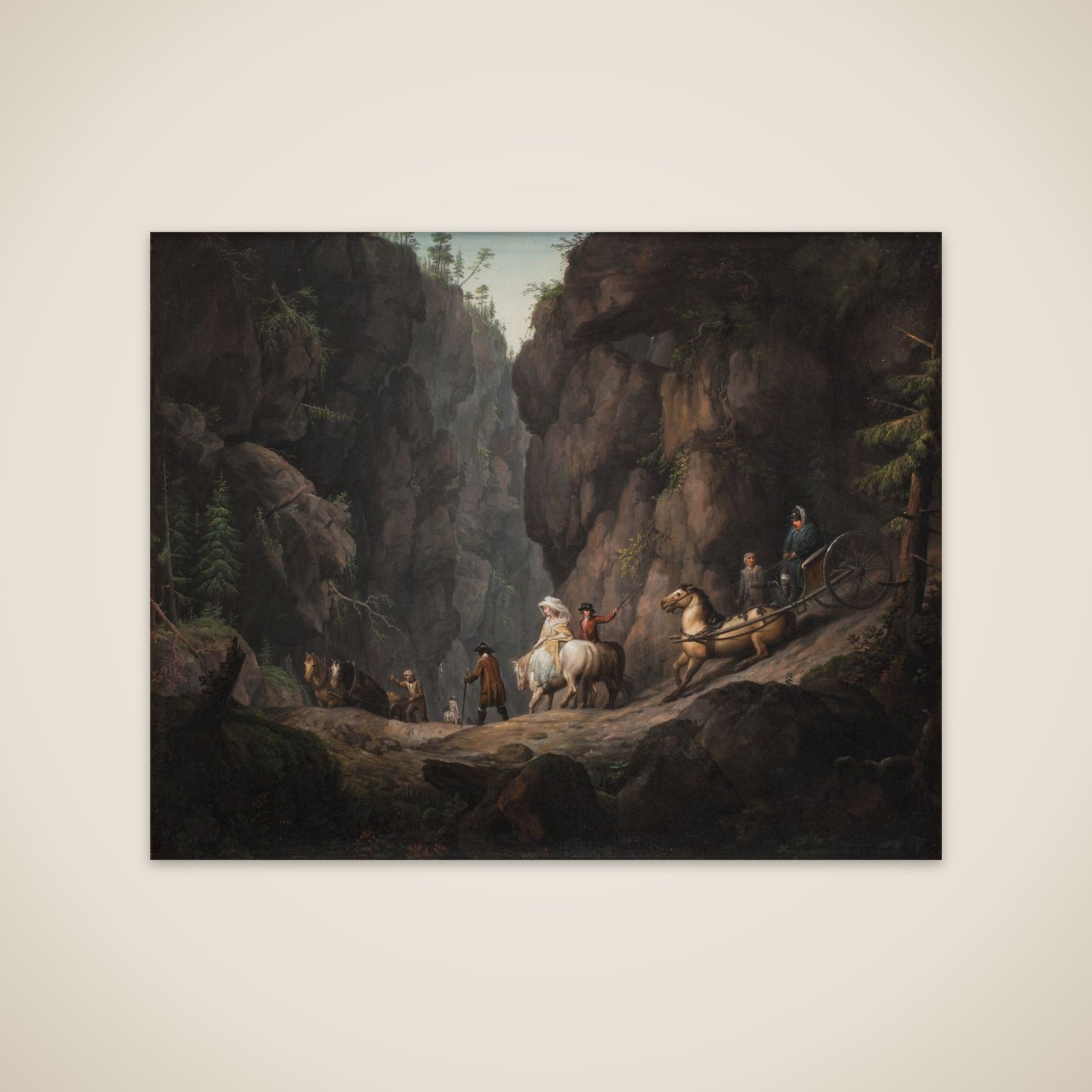 Passagen gennem Krokkleven ved Ringerike i Norge unframed print