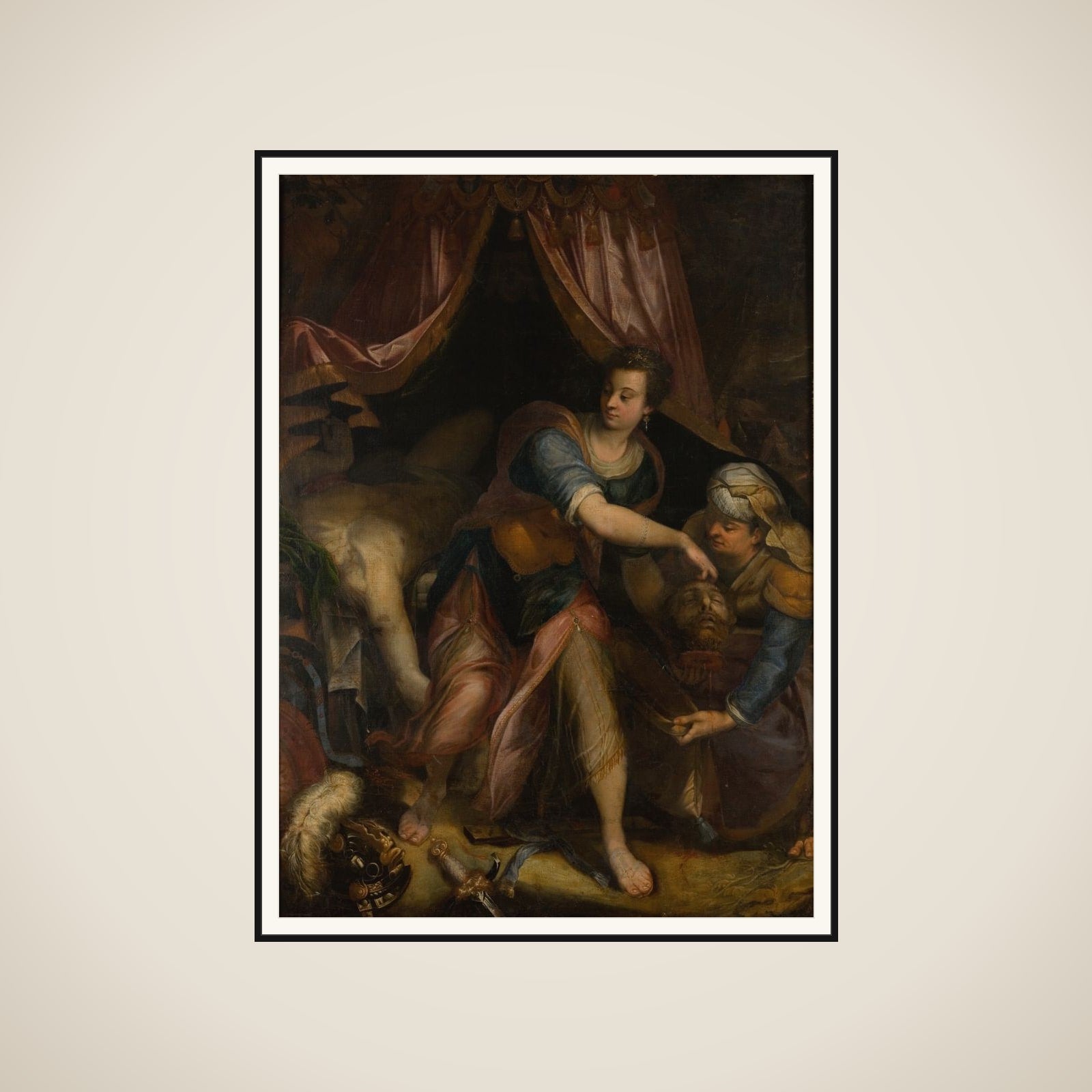 Judith med Holofernes hoved framed