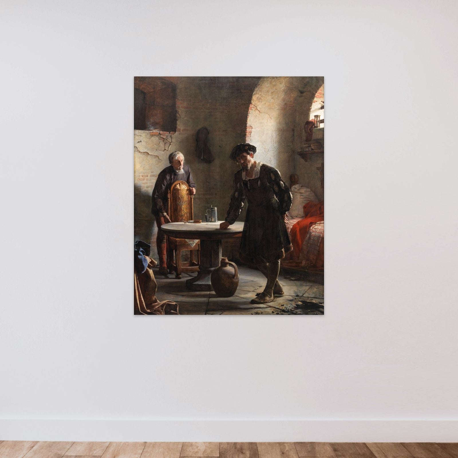 Christian II i fængslet på Sønderborg Slot unframed — shown to scale