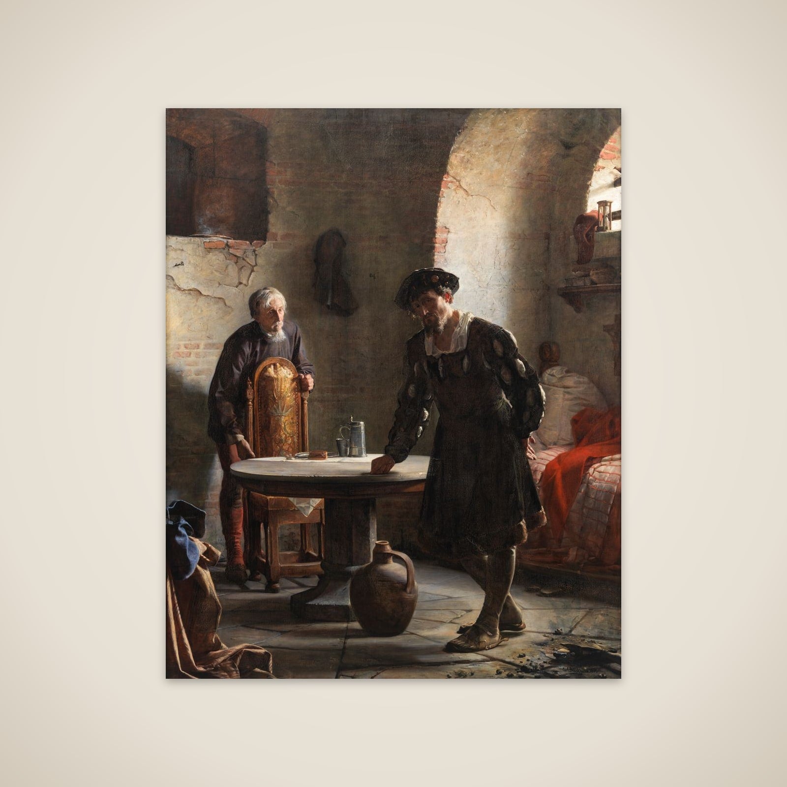 Christian II i fængslet på Sønderborg Slot unframed print
