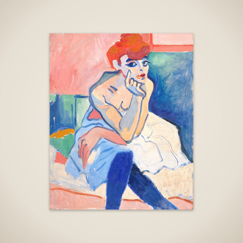Kvinde i chemise unframed print