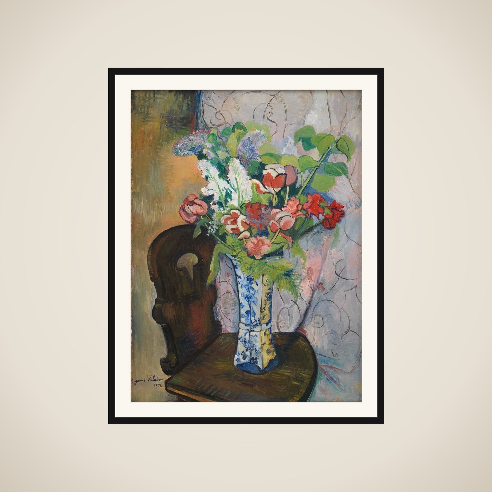 Forårsblomster i en vase framed