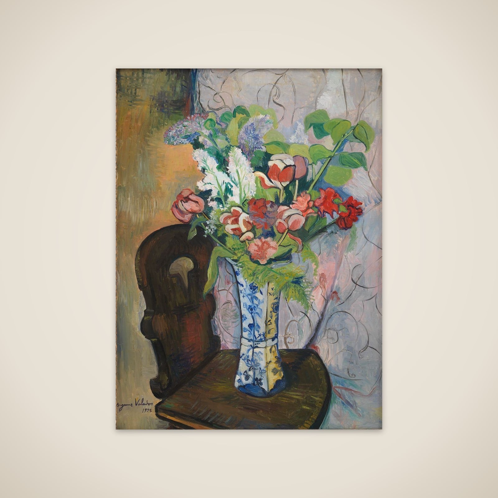 Forårsblomster i en vase unframed print
