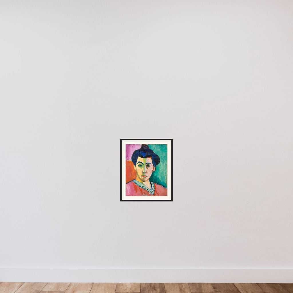 Portræt af Madame Matisse. Den grønne stribe framed — shown to scale
