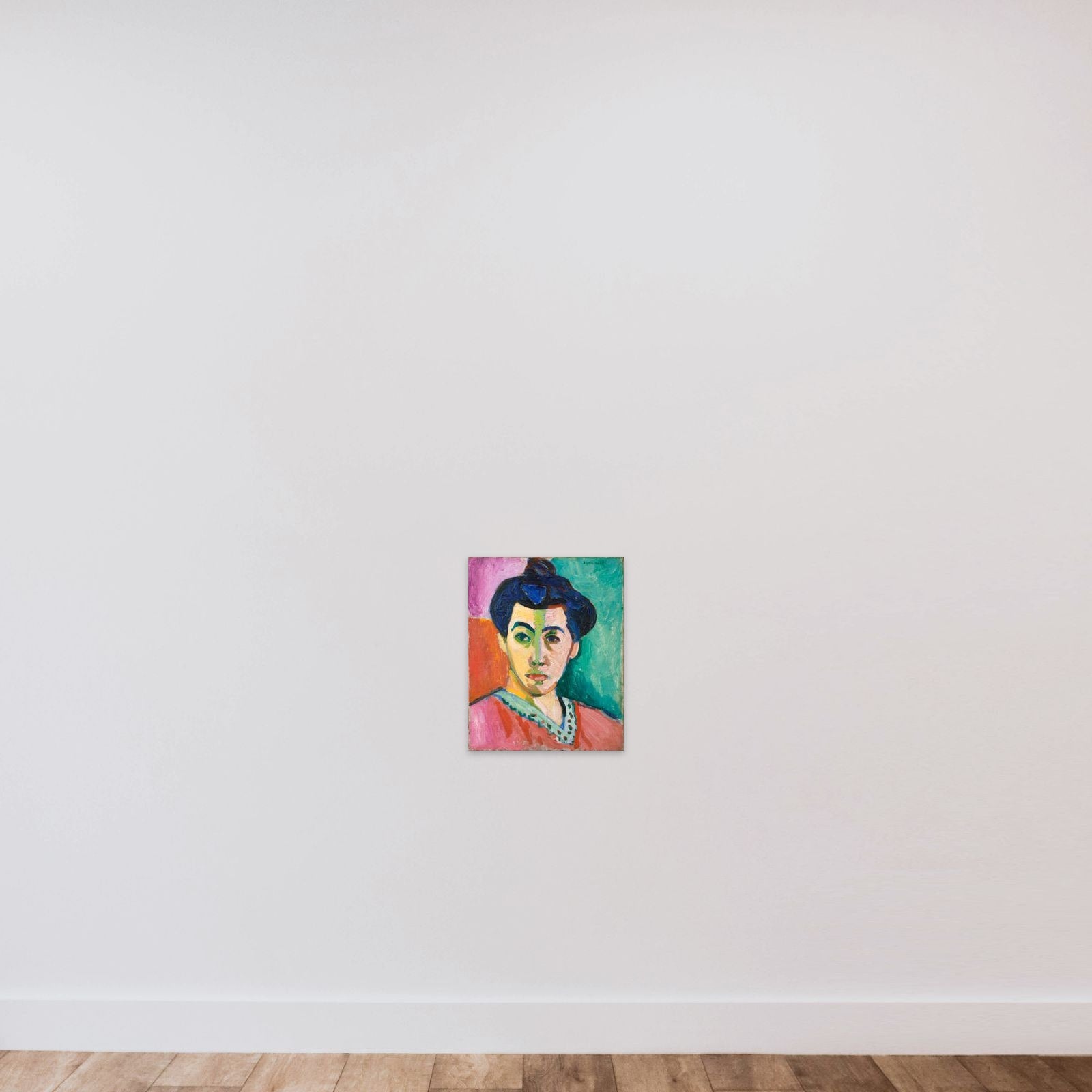 Portræt af Madame Matisse. Den grønne stribe unframed — shown to scale