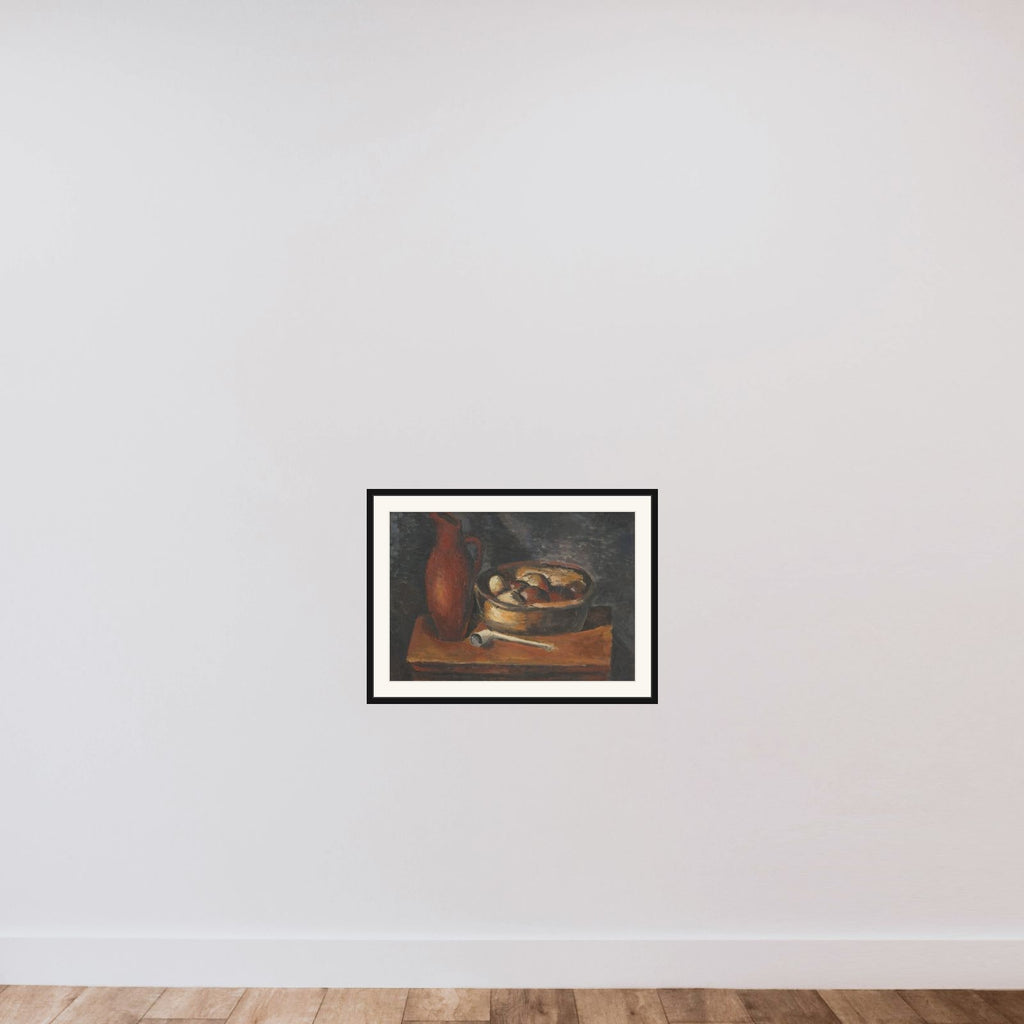 Opstilling med pibe framed — shown to scale