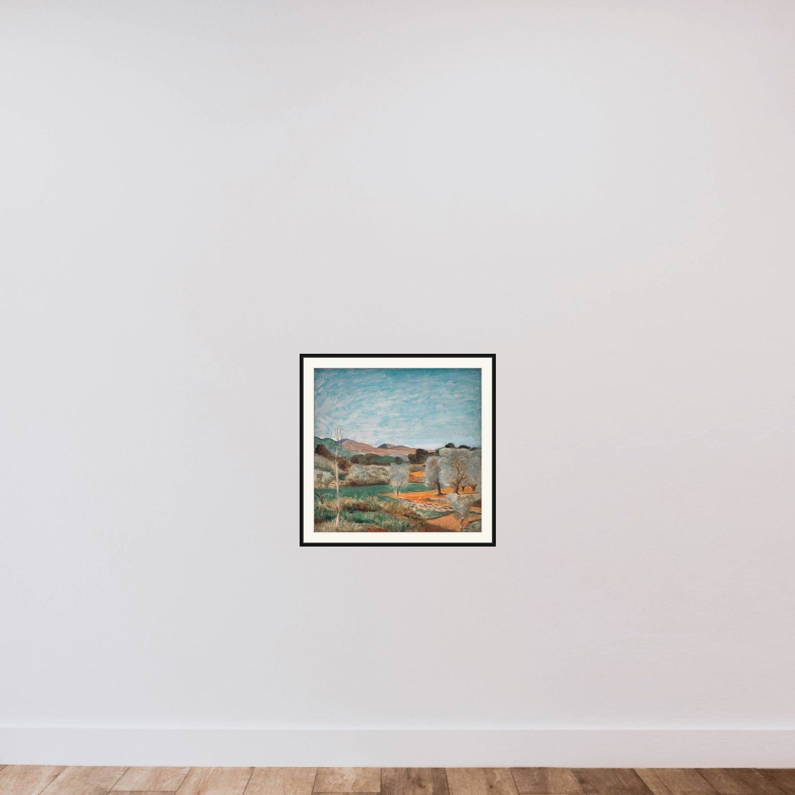 Landskab fra Sydfrankrig framed — shown to scale