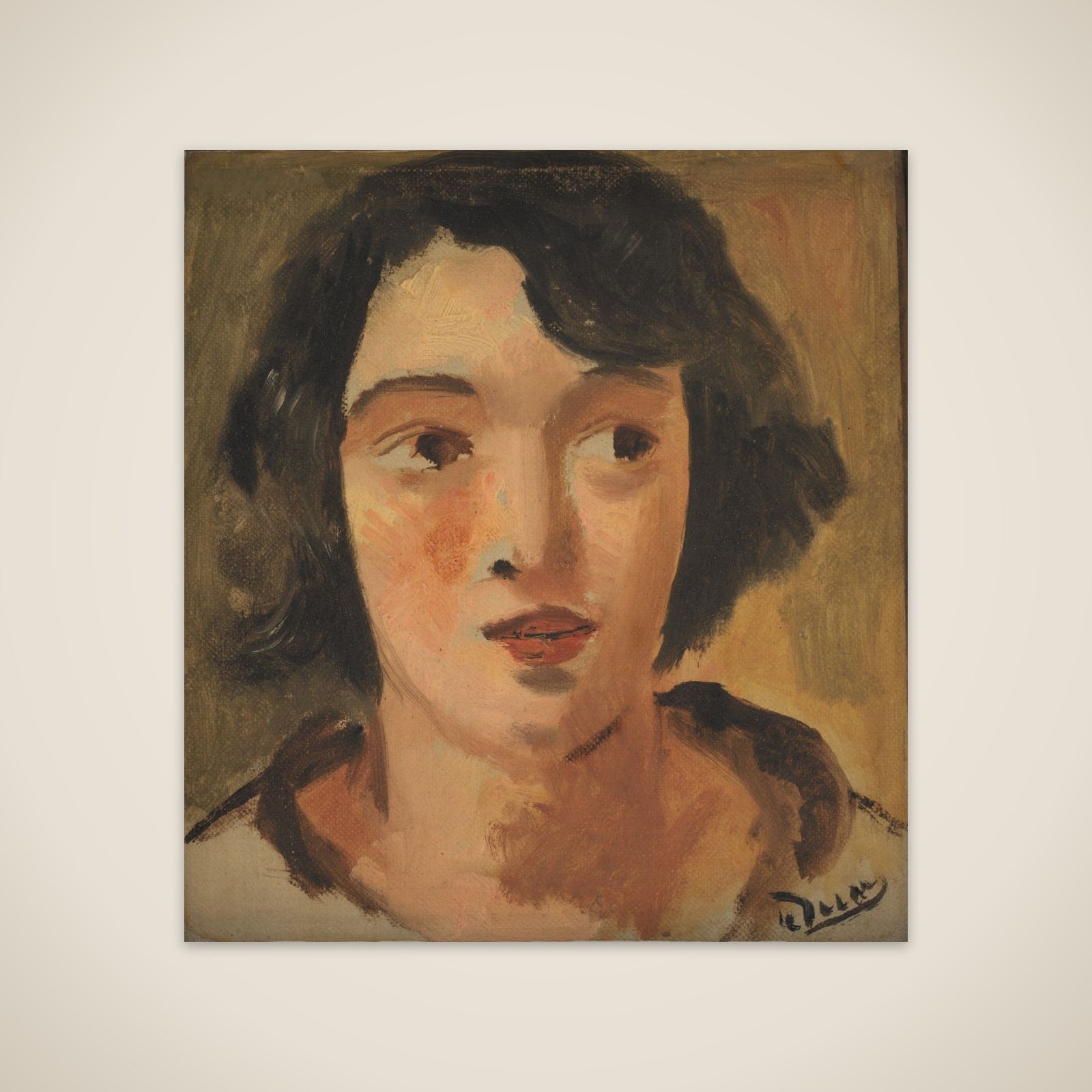 Hoved af en ung kvinde unframed print