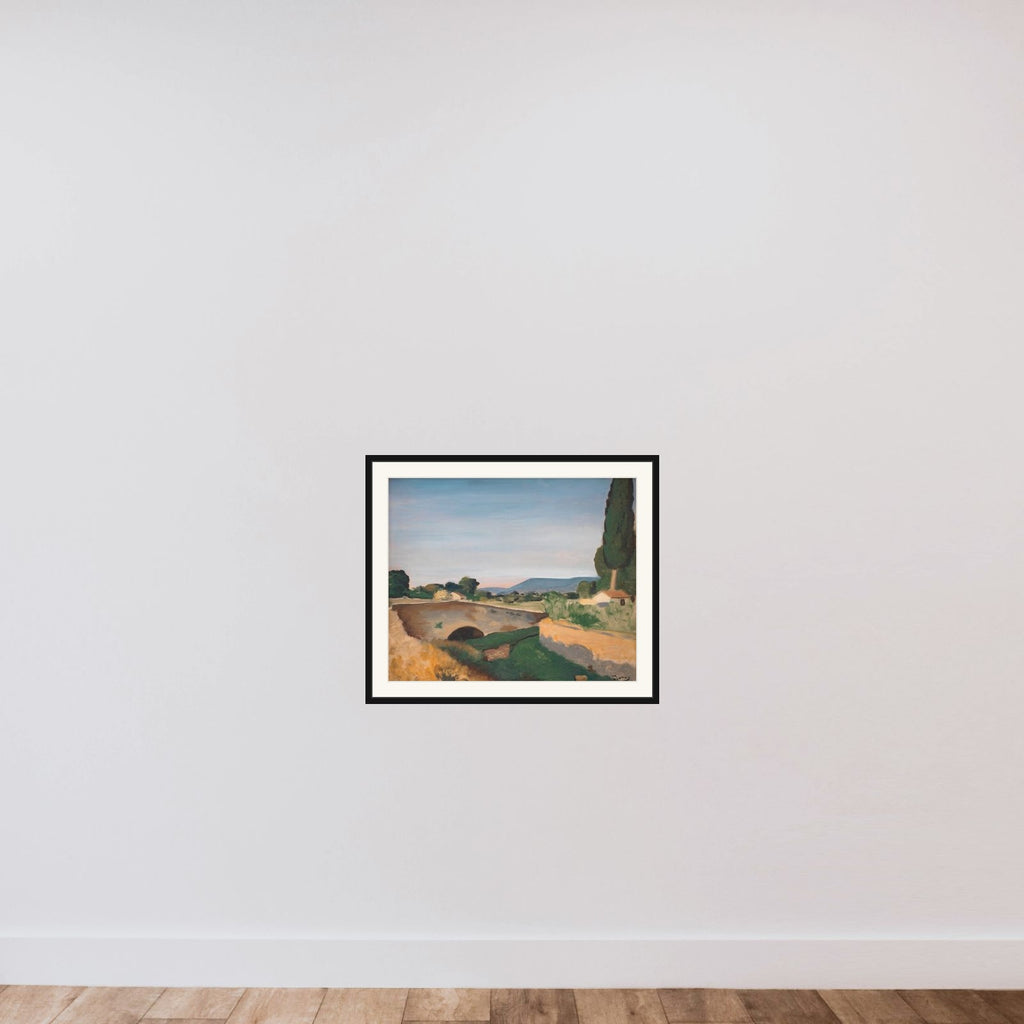 Landskab fra Sydfrankrig framed — shown to scale
