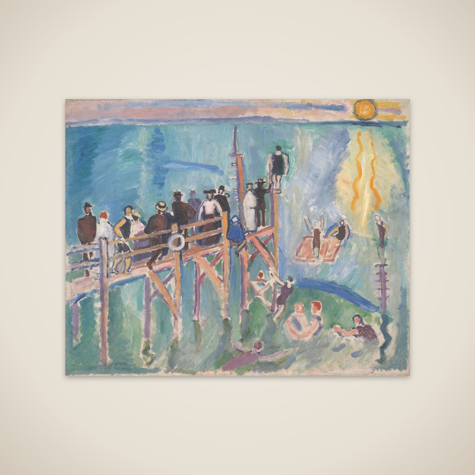 Solglimt på havet ved Sainte-Adresse unframed print