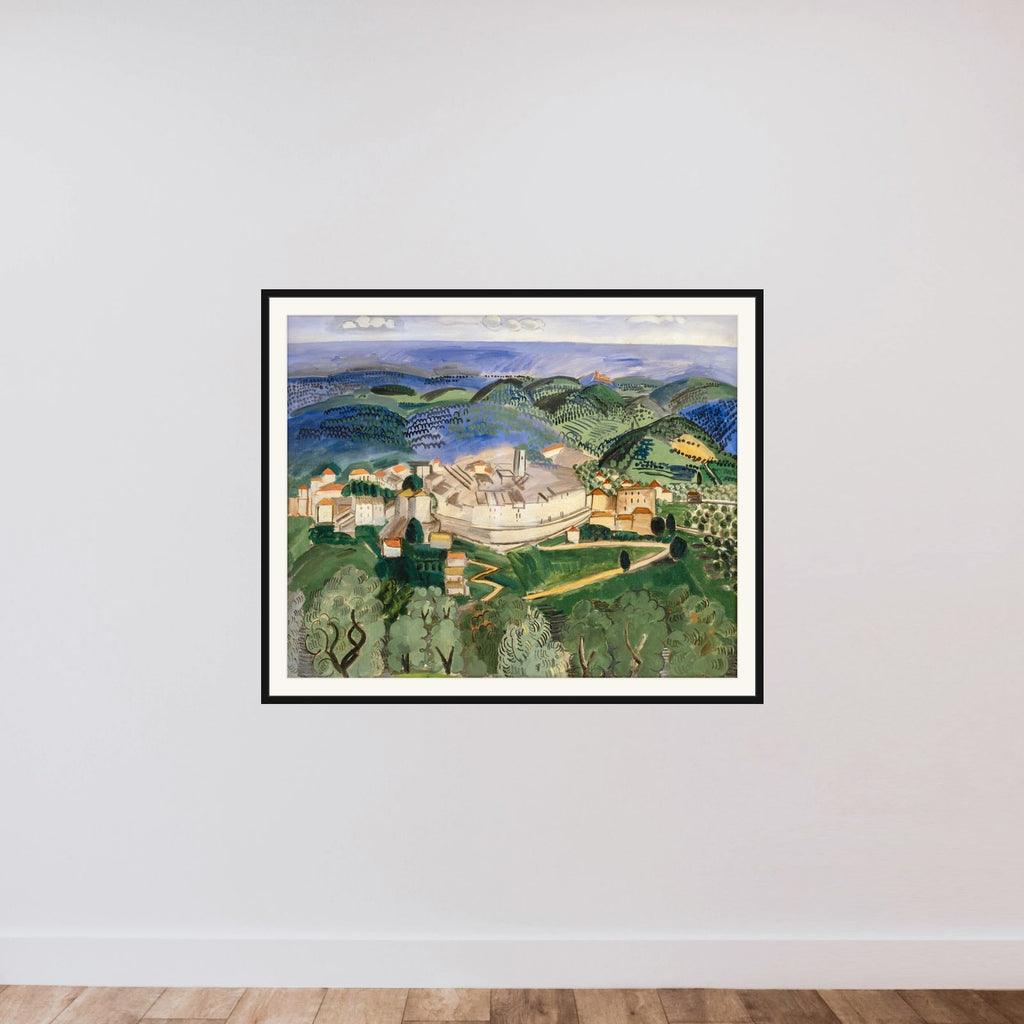 Landskab ved Vence i Provence framed — shown to scale