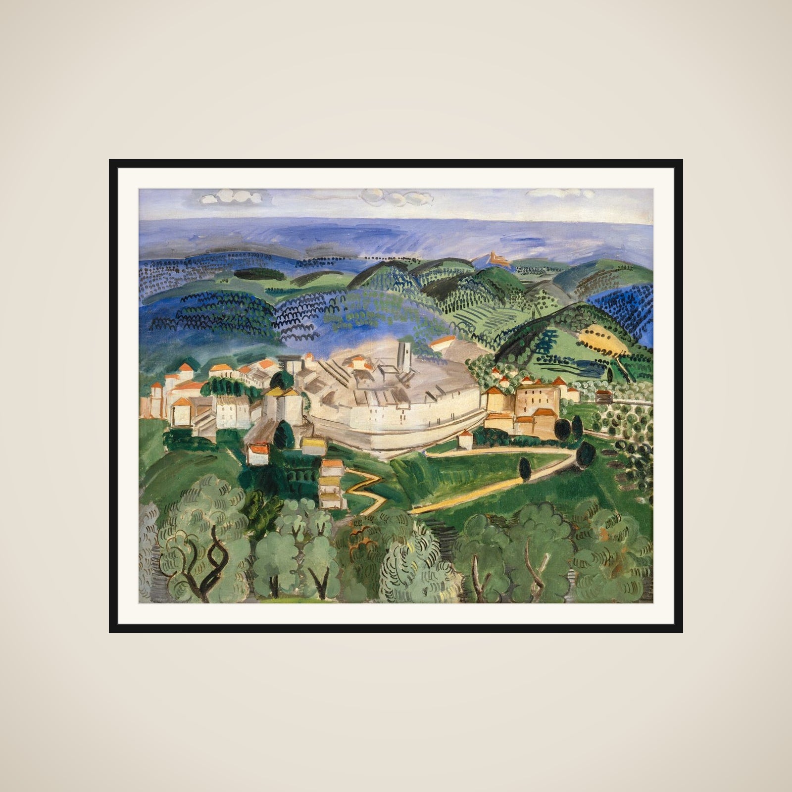 Landskab ved Vence i Provence framed