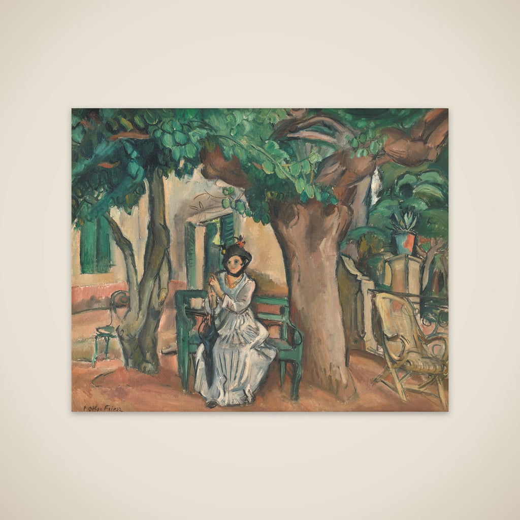 Damen på terrassen unframed print