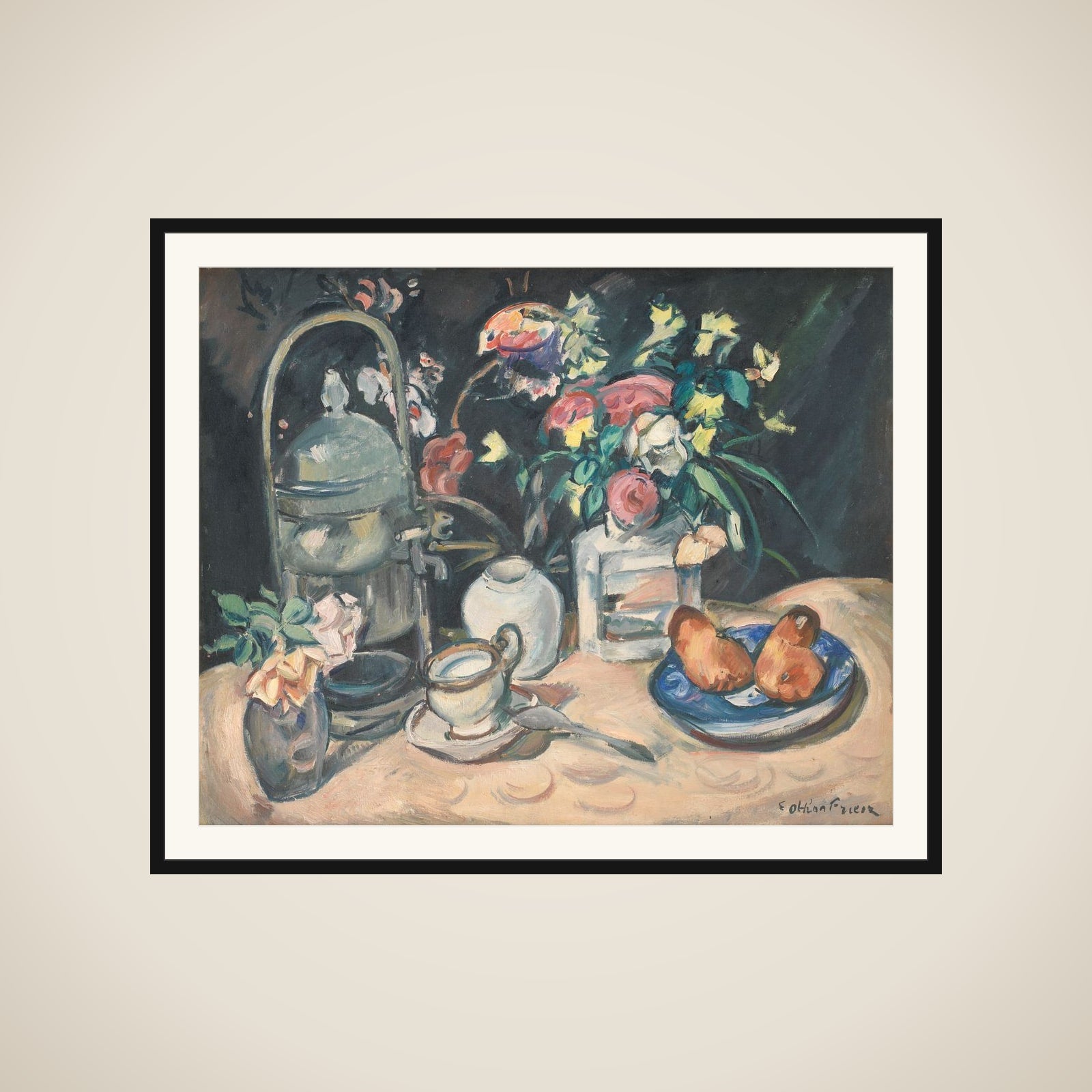 Nature morte med briocher framed