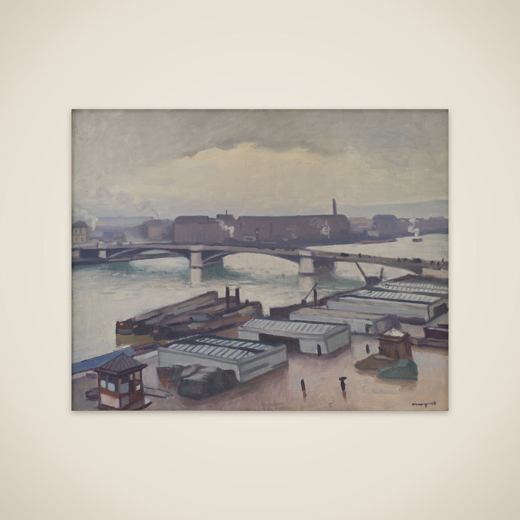 Kaj i Rouen, regnvejr unframed print