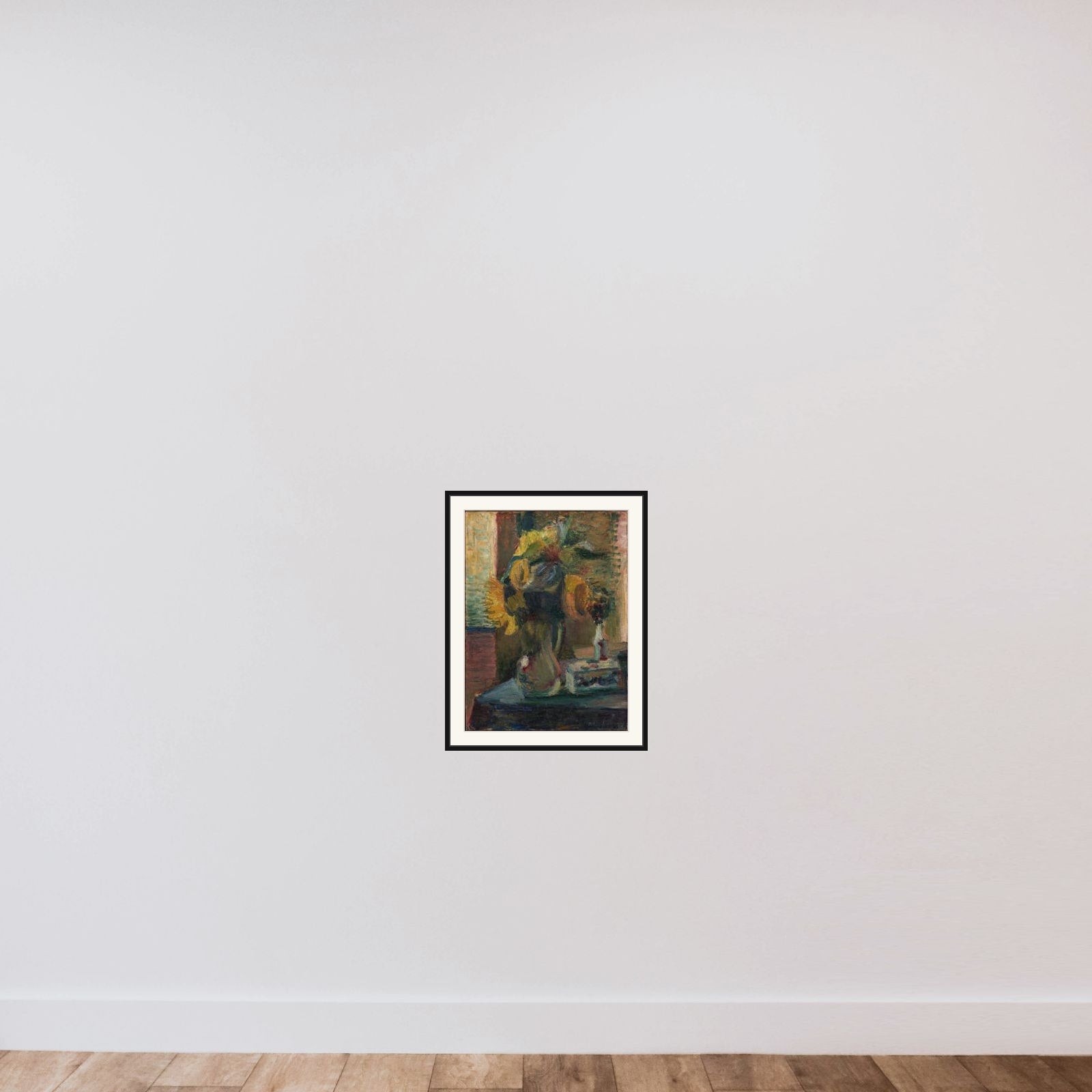 Solsikker i en vase framed — shown to scale