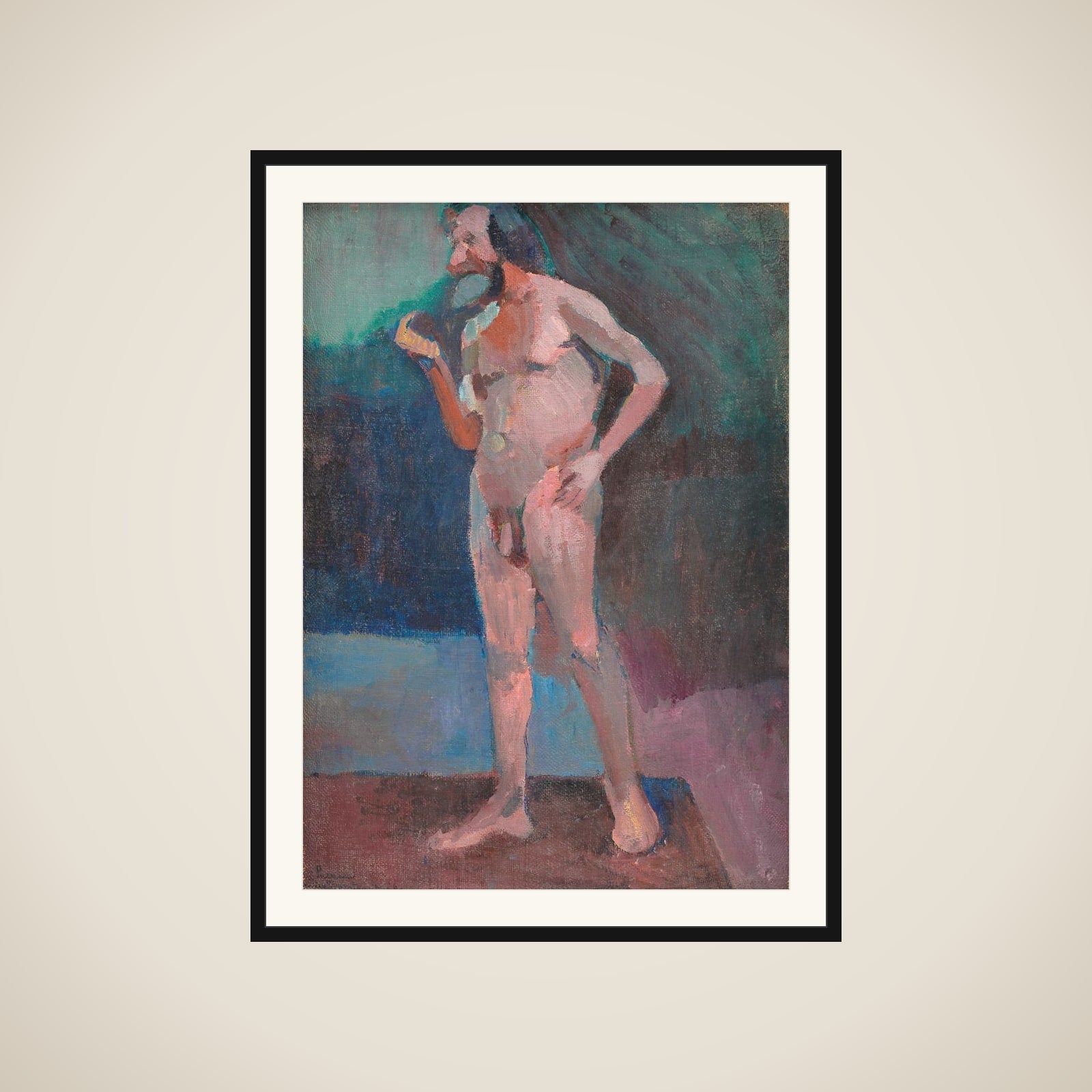 Stående mandlig model framed