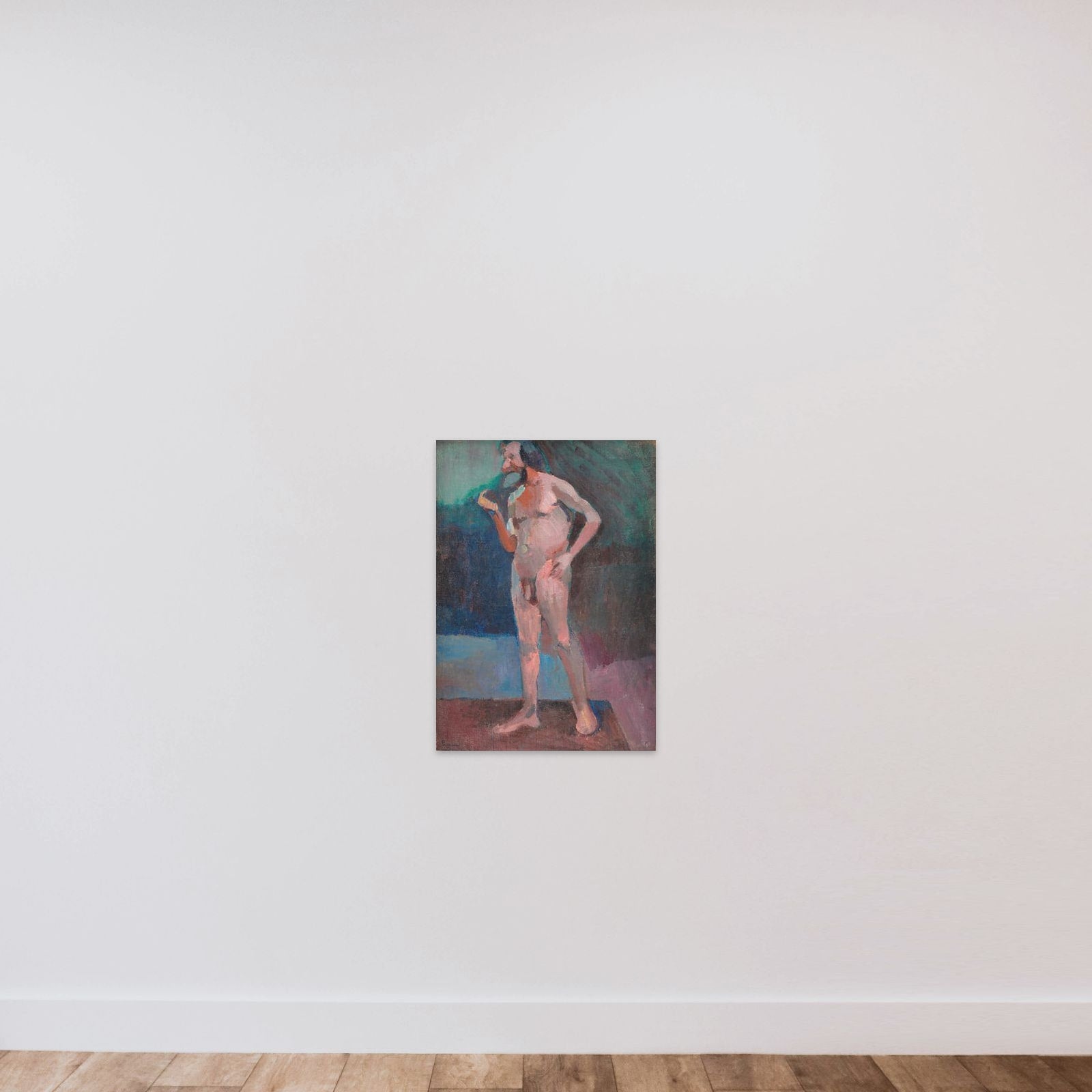 Stående mandlig model unframed — shown to scale
