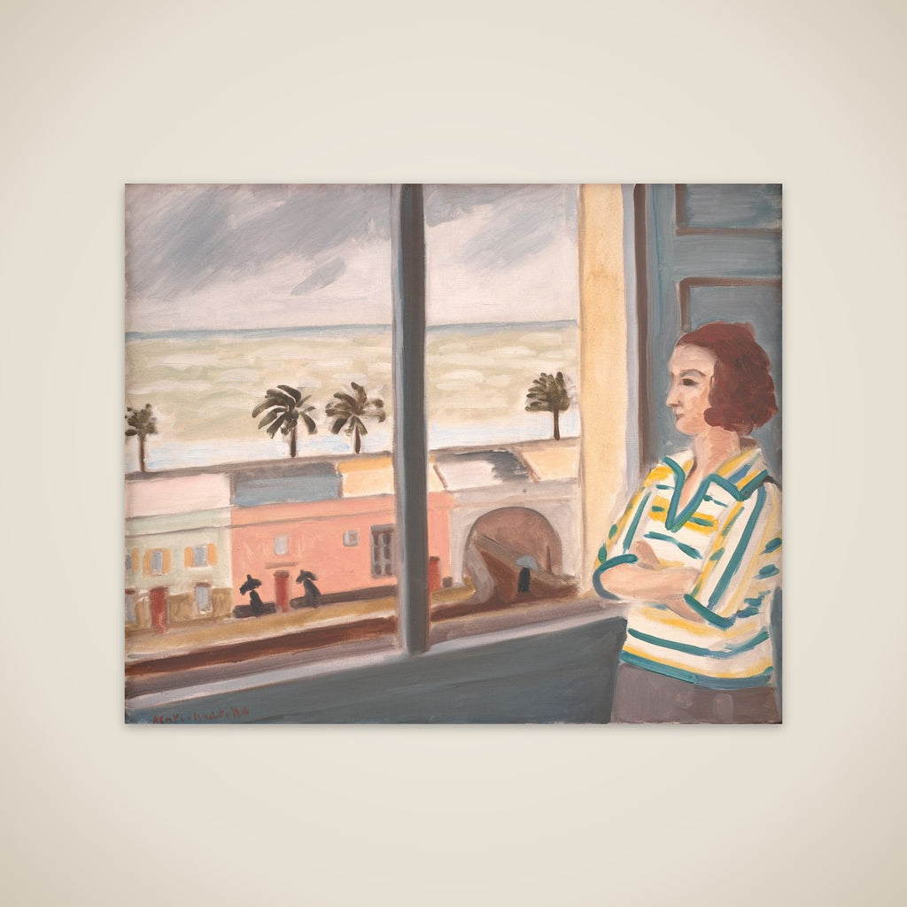 Ung pige, der betragter havet unframed print