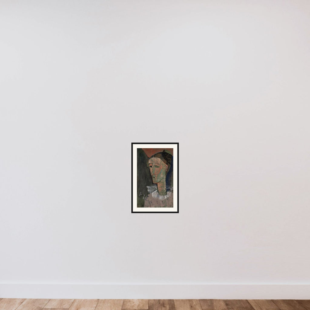 Selvportræt som Pierrot framed — shown to scale